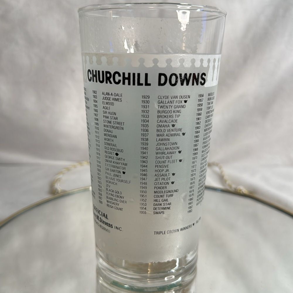 1983 VTG Libbey Official Kentucky Derby Glass Churchill Downs 1875-1983 Winners - Picture 6 of 8